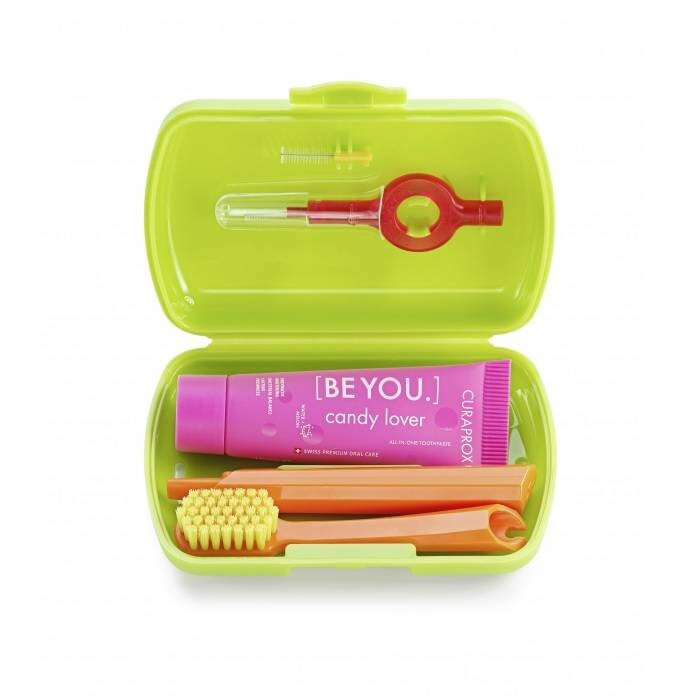 Curaprox Travel Set cestovní set na zuby, jazyk a dásně Green