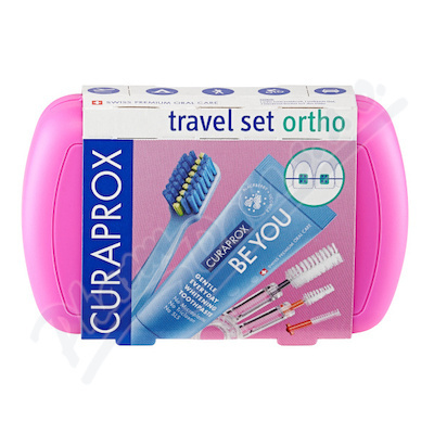 CURAPROX Travel set ORTHO růžový 1 kus