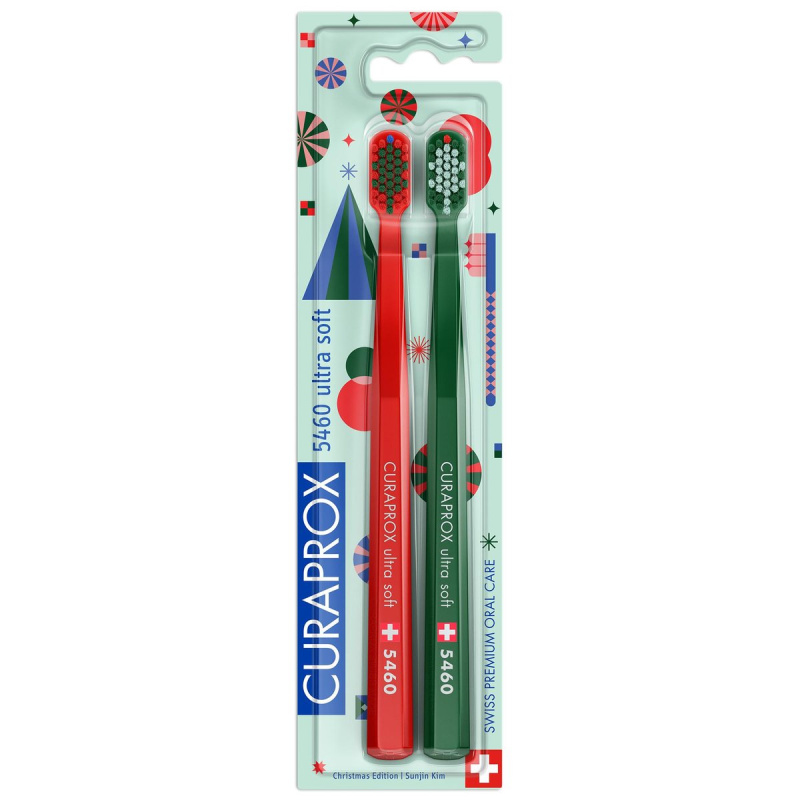 Curaprox 5460 Ultra Soft Christmas Edition zubní kartáčky 2 ks