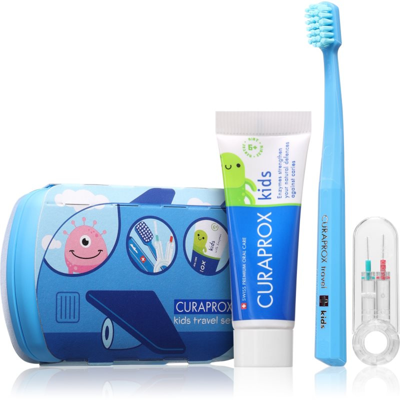 Curaprox Travel set KIDS modrý