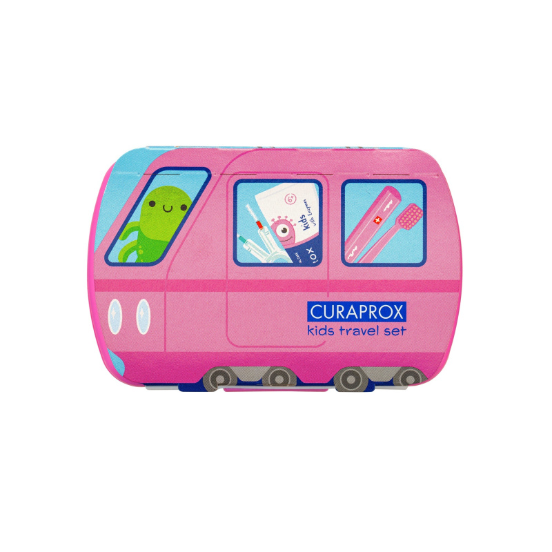 Curaprox Travel set KIDS růžový