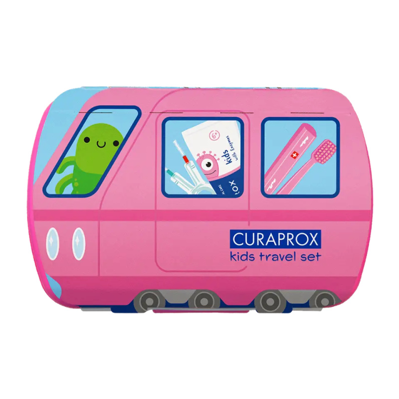 Curaprox Travel set KIDS růžový