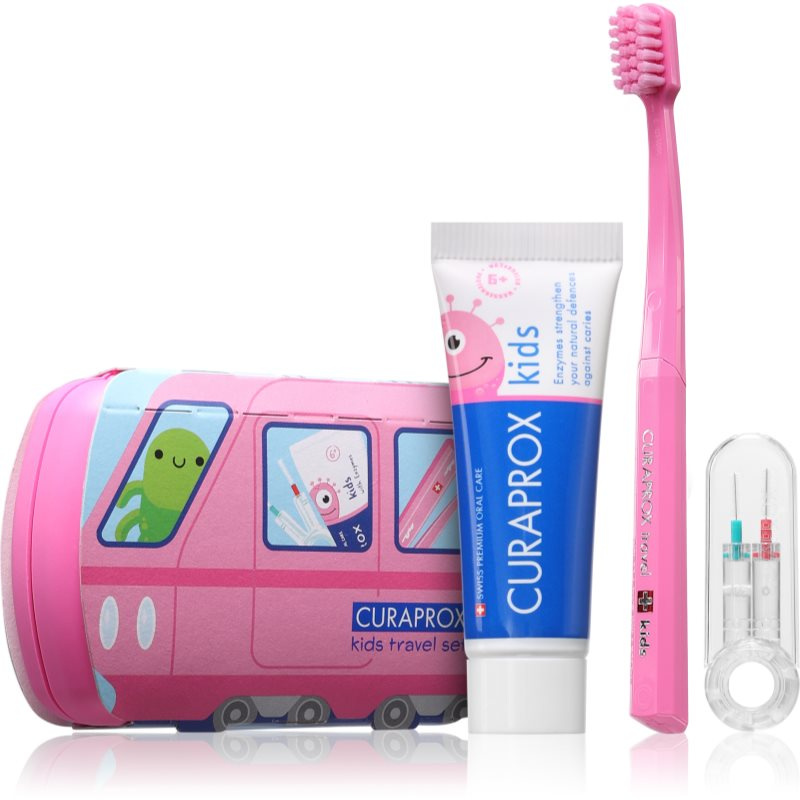 Curaprox Travel set KIDS růžový