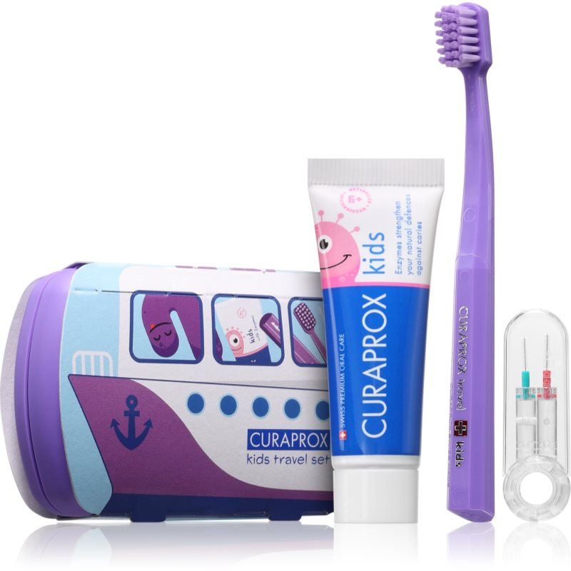 Curaprox Travel set KIDS fialový