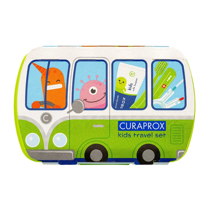 CURAPROX Travel set KIDS zelený