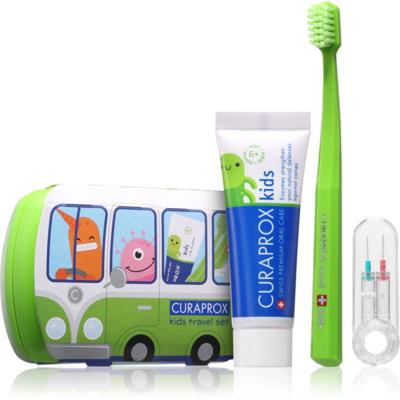 CURAPROX Travel set KIDS zelený