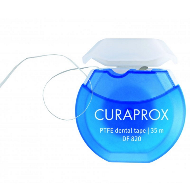 Curaprox PTFE Dental Tape DF 820 dentální páska s teflonovým povrchem 35 m