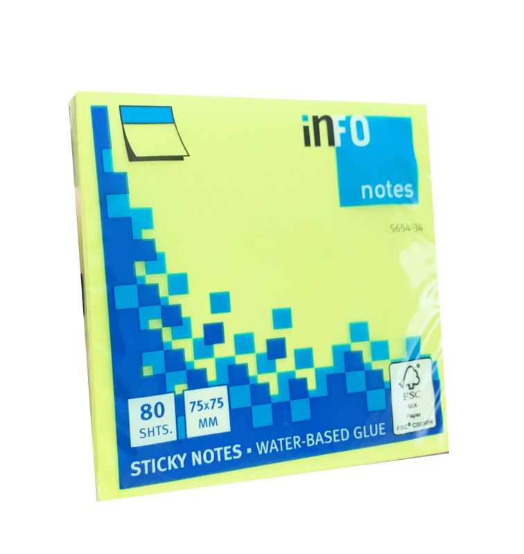 Bloček samolepící žlutý 75x75mm