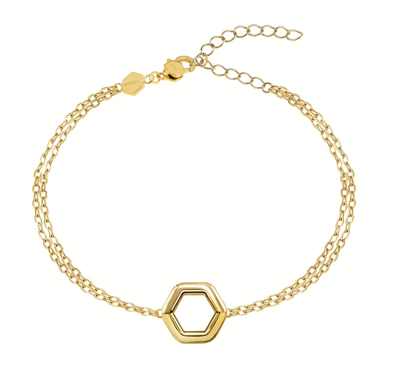 BREIL Dvojitý pozlacený náramek pro ženy Hexagonia TJ3508