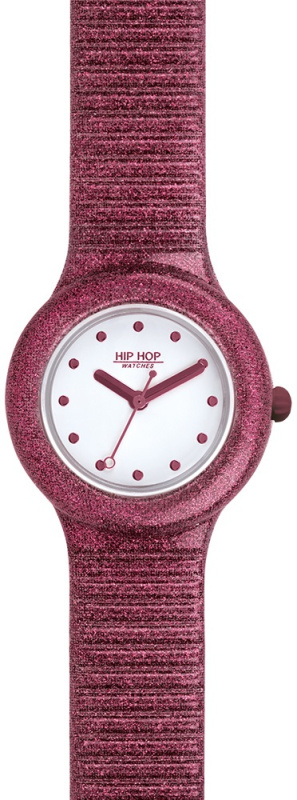 Hodinky HIP HOP mod. SPARKLING MANIA - BORDEAUX GLITTER HWU1022