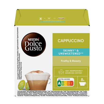 Nescafe Dolce Gusto - Cappuccino Skinny & unsweetened - 8 kapslí kávy a 8 kapslí mléka