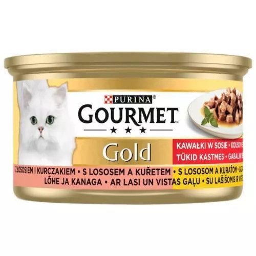 Gourmet Gold konzerva kure+losos 24x85g