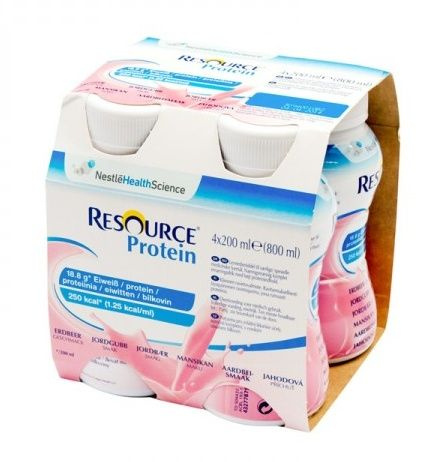 RESOURCE Protein jahodový 4x200 ml