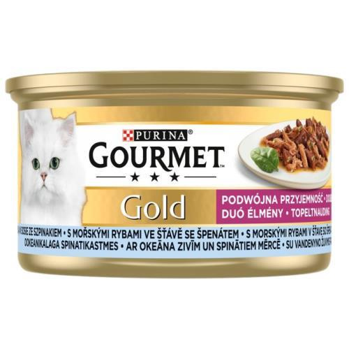 Gourmet Gold s mořskými rybami v omáčce se špenátem 24 x 85g