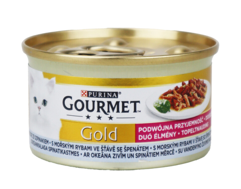 Gourmet Gold s mořskými rybami v omáčce se špenátem 24 x 85g