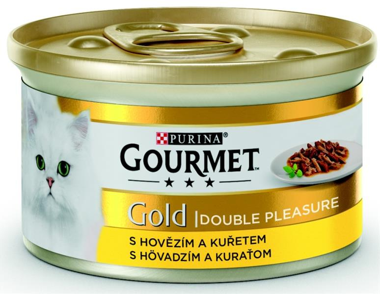 Gourmet Gold s hovězím a kuřetem 85g