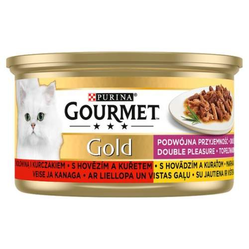 Gourmet Gold s hovězím a kuřetem 85g