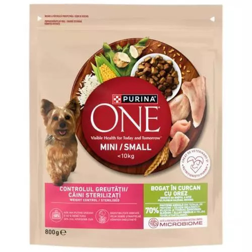 Purina One Granule Mini/Small Dog Weight Control/Sterilised krůta s rýží 800 g