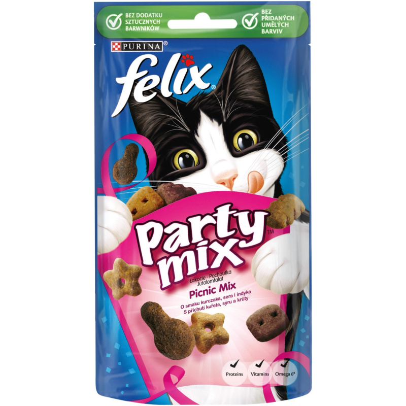 Purina Pochoutka pro kočky Felix Party Mix Picnic Mix 60 g