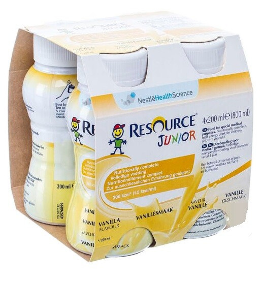 RESOURCE Junior fibre vanilka 4 x 200ml