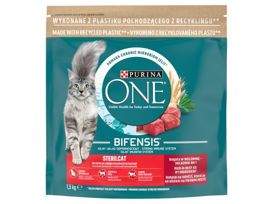 Purina One Granule pro kočky Sterilcat hovězí s pšenicí 1,5 kg