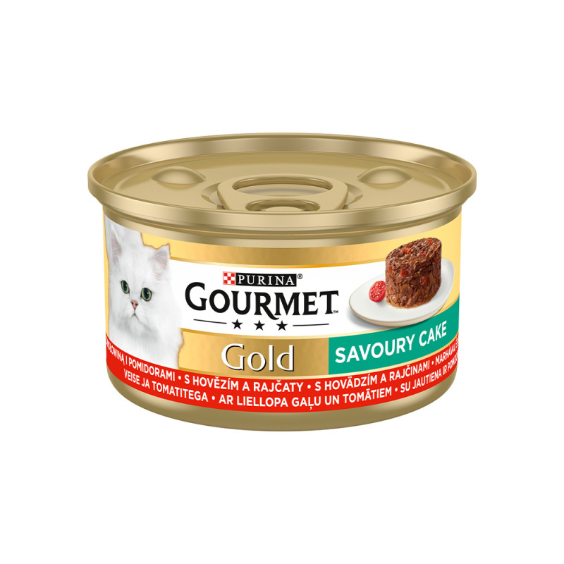 Gourmet Konzerva GOURMET Gold Sav.Cake hovězí a rajče 85g