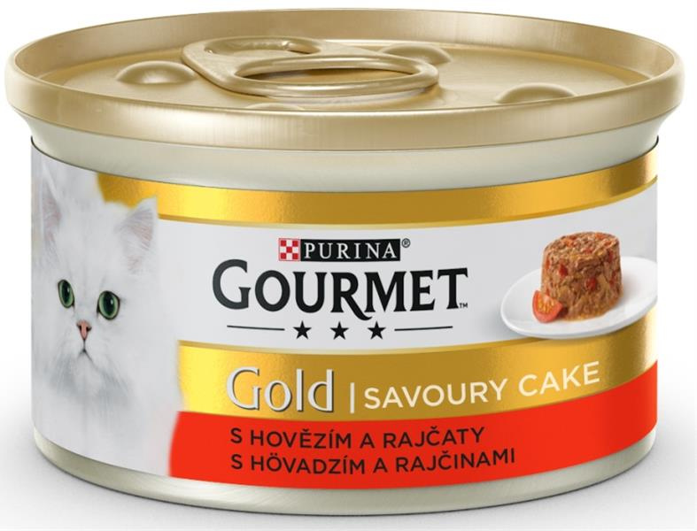 Gourmet Konzerva GOURMET Gold Sav.Cake hovězí a rajče 85g