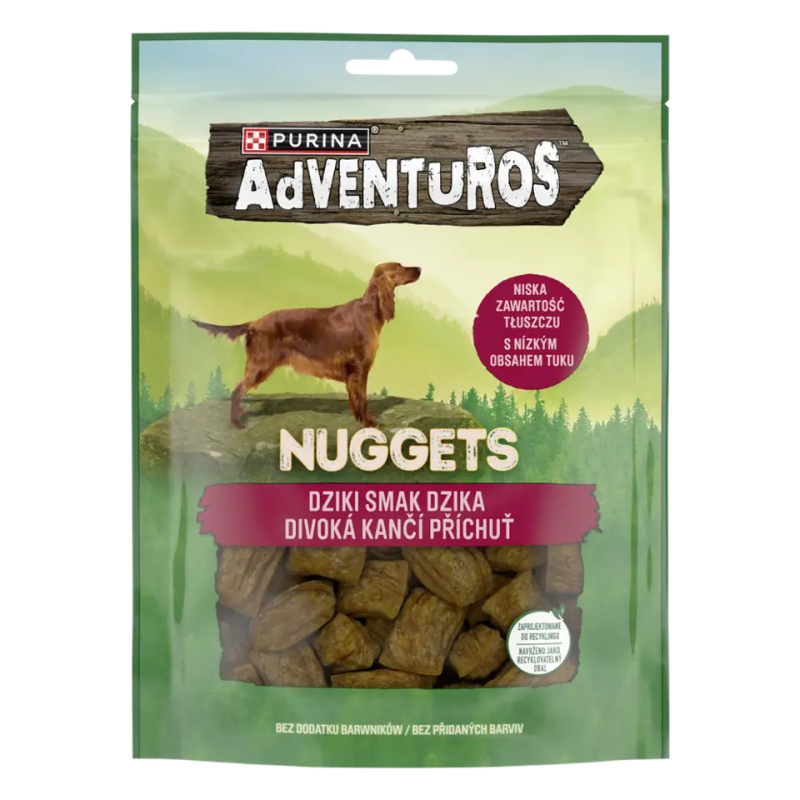 Adventuros snack dog - nugetky s kančí přích.  90g