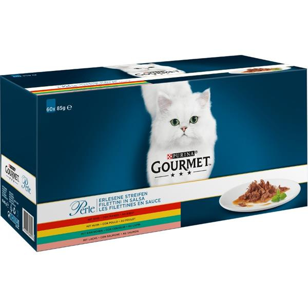 Gourmet Perle Multipack minifiletky ve šťávě pro kočky 60×85 g