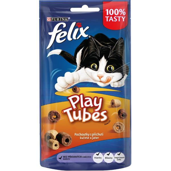 Felix snack cat -Play Tubes příchuť kuře,játra  50g