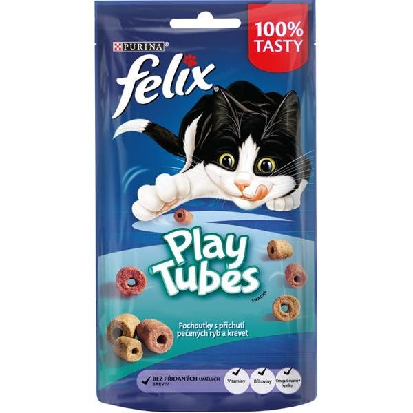 Felix snack cat -Play Tubes příchuť pečená ryba,krevety  50g