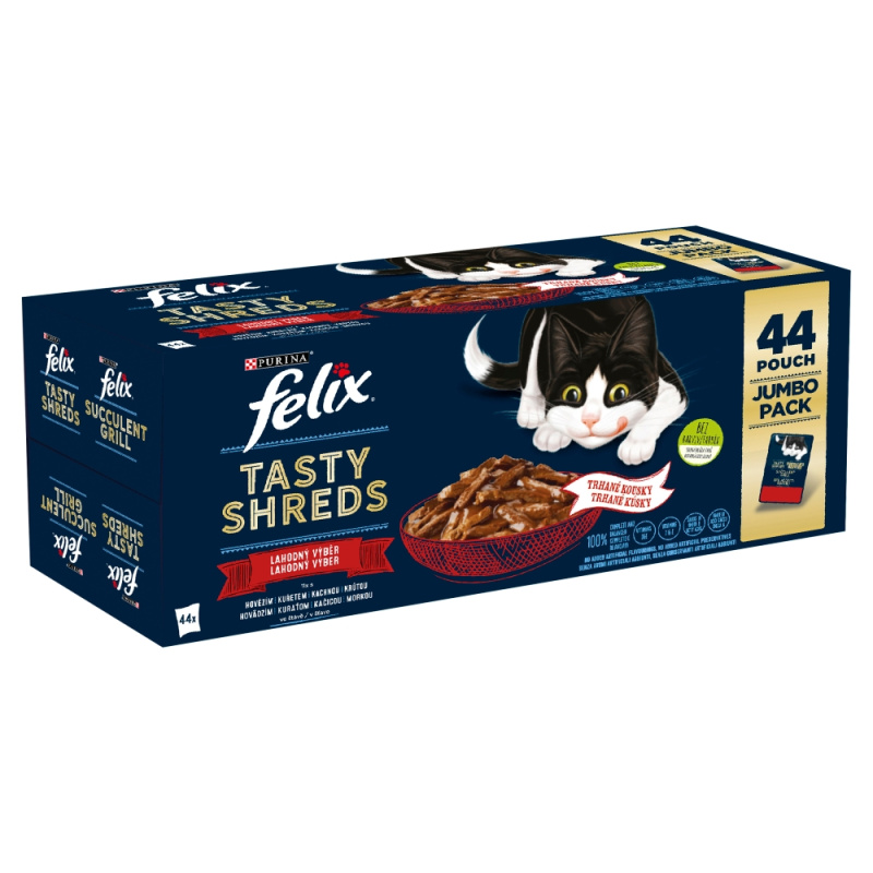 Felix Fantastic Tasty Shreds lahodný výběr ve šťávě 44×80 g