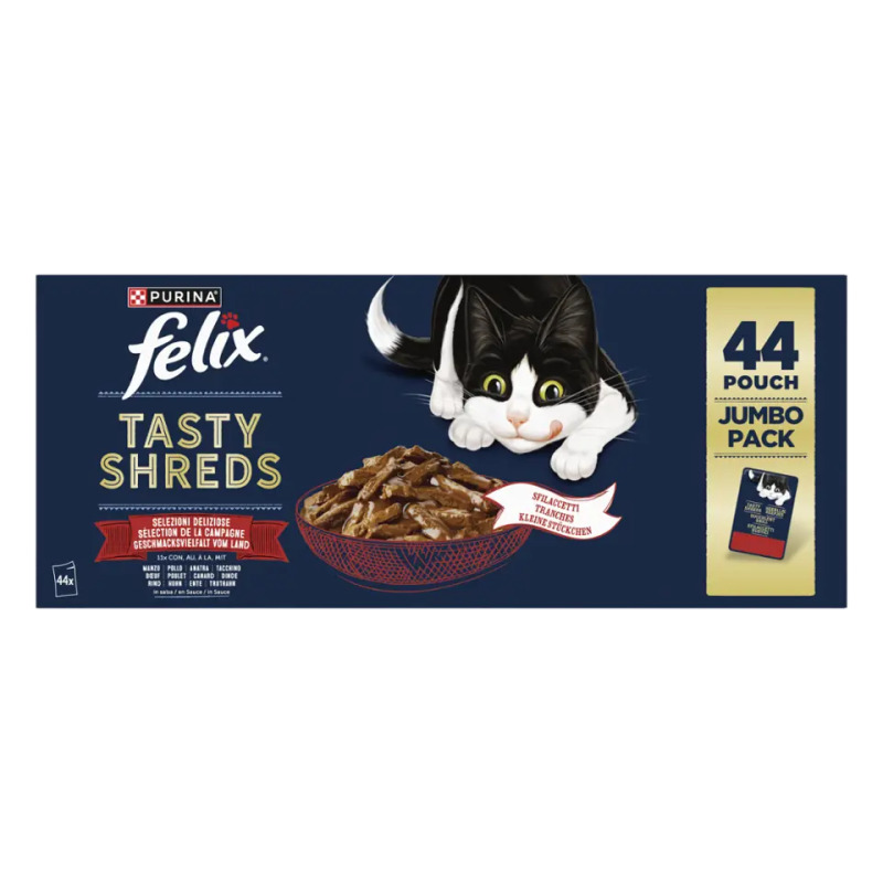 Felix Fantastic Tasty Shreds lahodný výběr ve šťávě 44×80 g