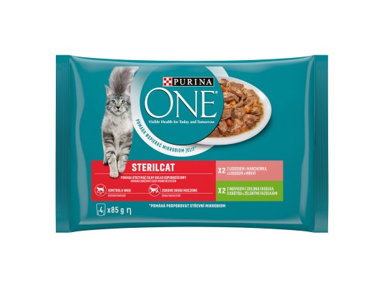 PURINA ONE Sterilcat Kapsičky pro kočky losos, krůta 4 x 85 g