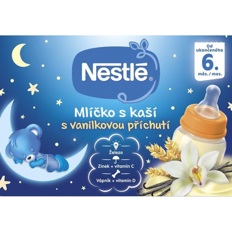 Nestlé Mlíčko s kaší s vanilkovou příchutí 2×200 ml