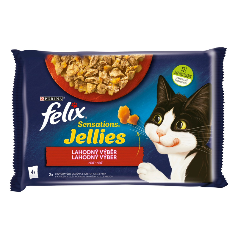 Purina Kapsičky pro kočky Felix Sensations Jellies 4 x 85 g