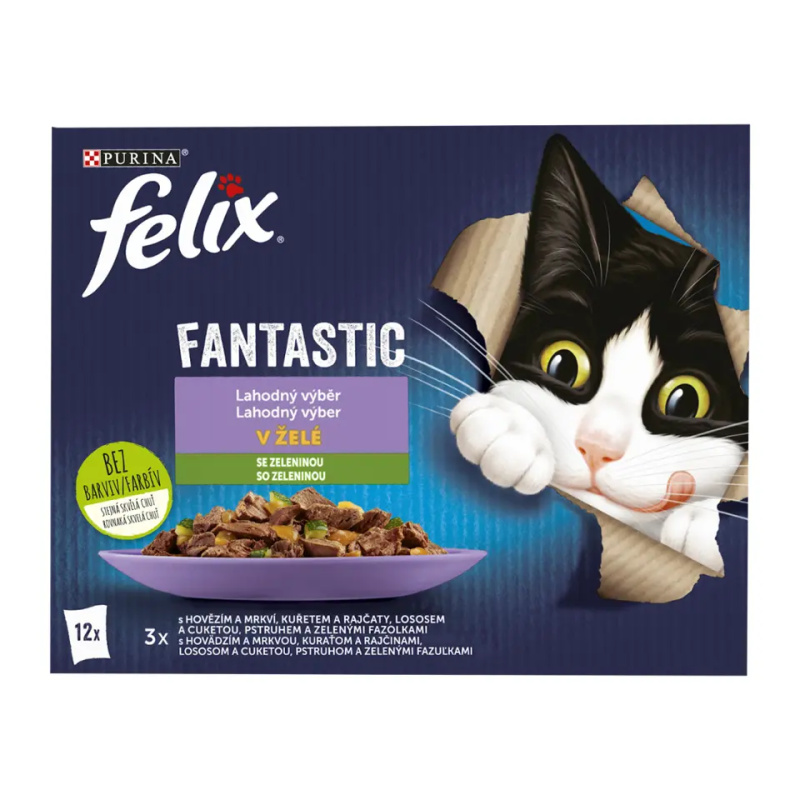 Felix Fantastic kapsičky výběr se zeleninou, 12 × 85 g
