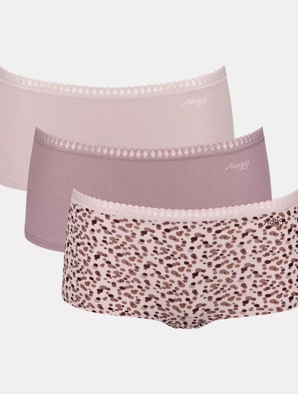 Dámské kalhotky GO Crush Short C3P - Sloggi tělová, bílá, černá (V001) 000S