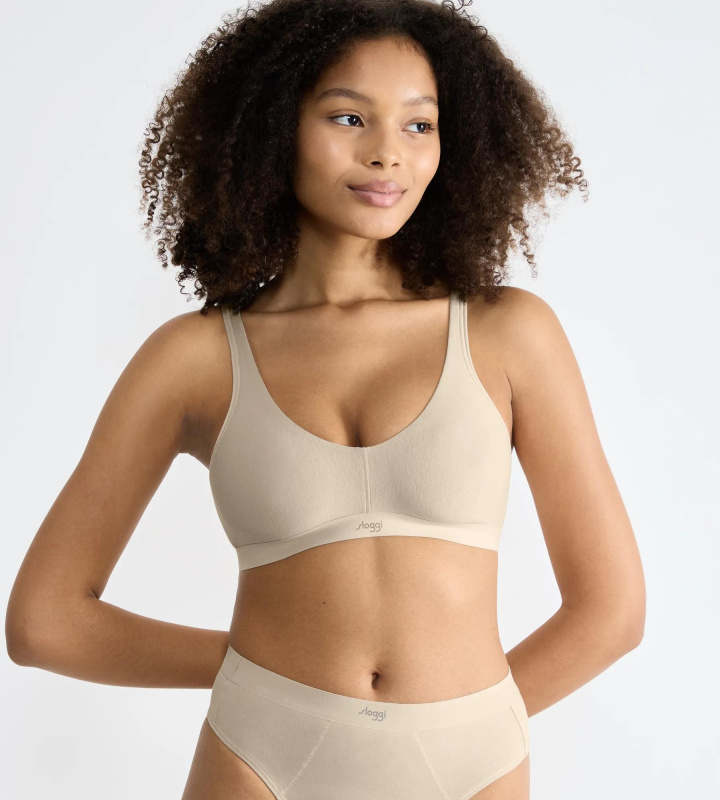 SLOGGI EVER EASE – Soft Bra: GOTS bavlna s chytrou termoregulací Sloggi SAND BEIGE M2