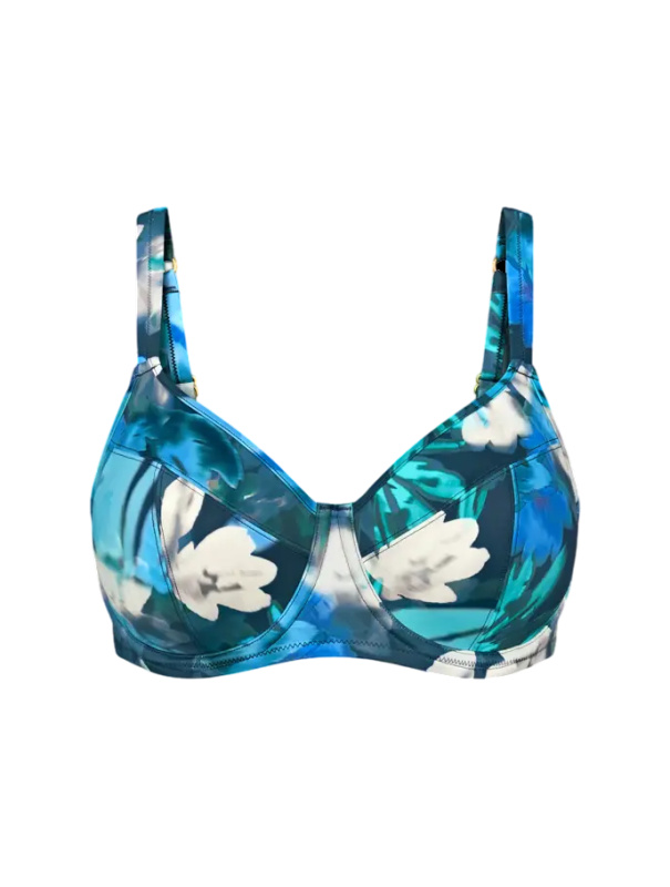 Dámská plavková podprsenka Summer Fleur W 02 - Triumph tmavá kombinace tyrkysové (M025) 040C