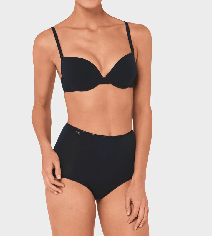 Dámské kalhotky Sloggi 24/7 Cotton Maxi černé bílá (0003) 048