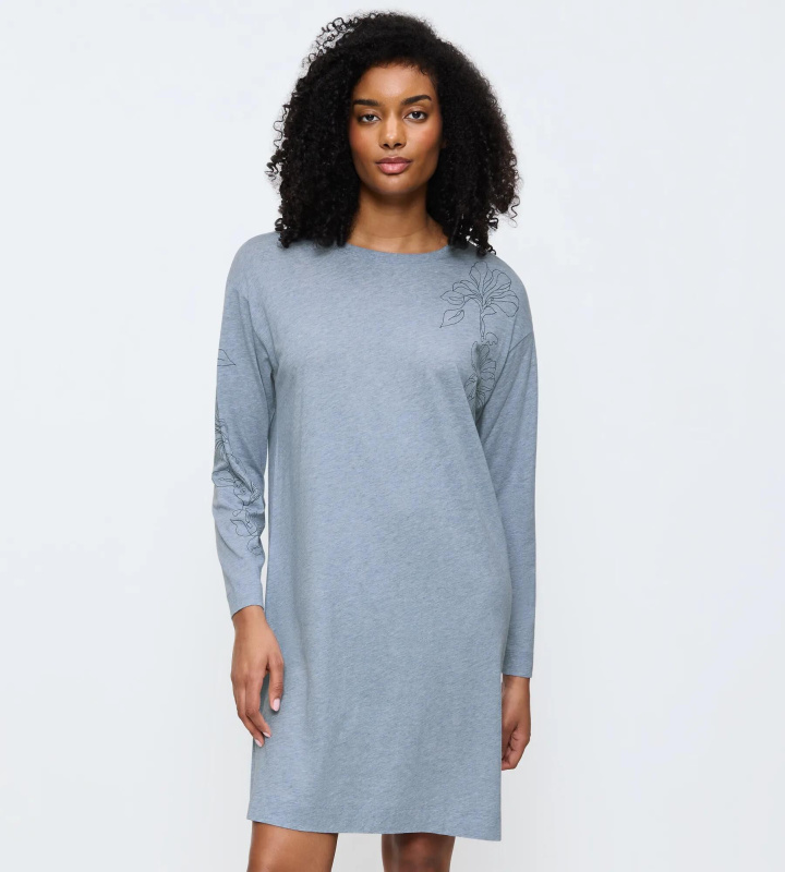Dámská noční košile Endless Comfort NDK 01 LSL - TRIUMPH světlá kombinace modré (M007) 044