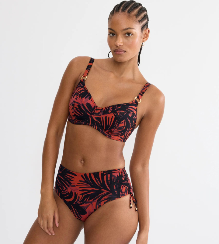SUMMER PALM - Minimizer plavkový top s kosticemi Triumph BROWN 42C