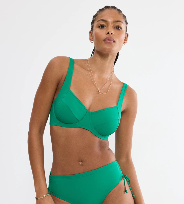 MIX & MATCH SUMMER – Podprsenka na plavky s kosticemi pro přirozenou podporu Triumph PALM GREEN 46C