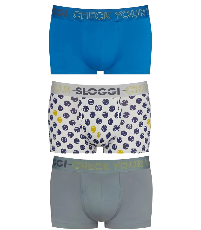 Boxerky Sloggi men Go Movember Hipster C3P světlá kombinace modré (M007) 008