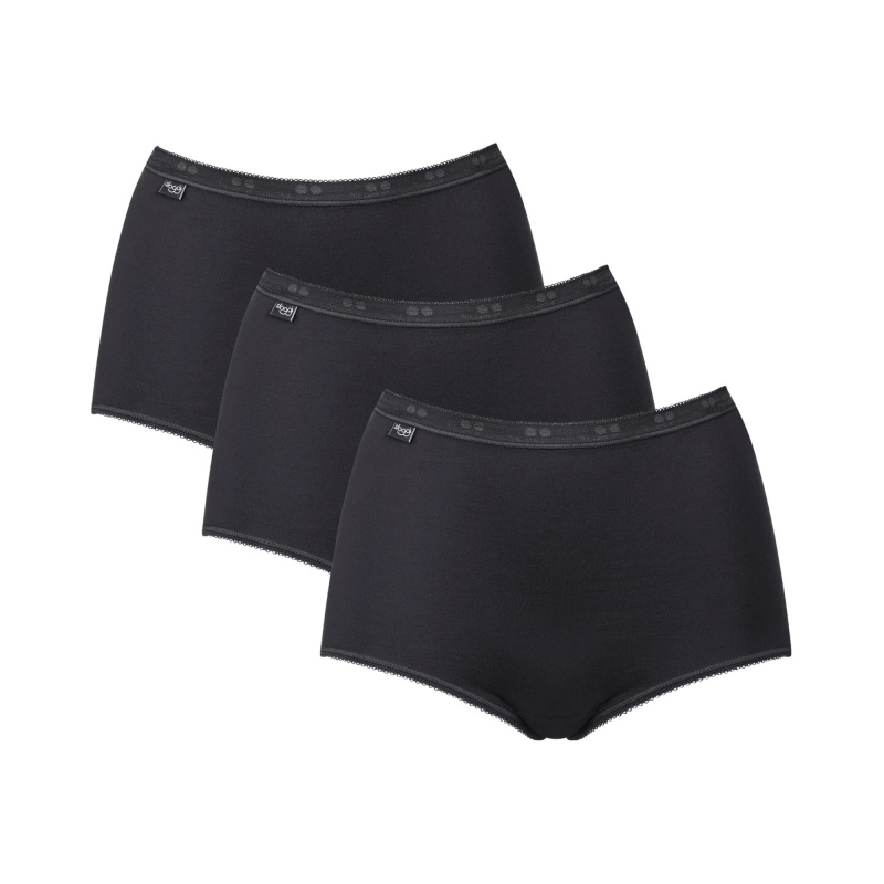 Dámské kalhotky 3 pack Basic maxi black - Sloggi černá L