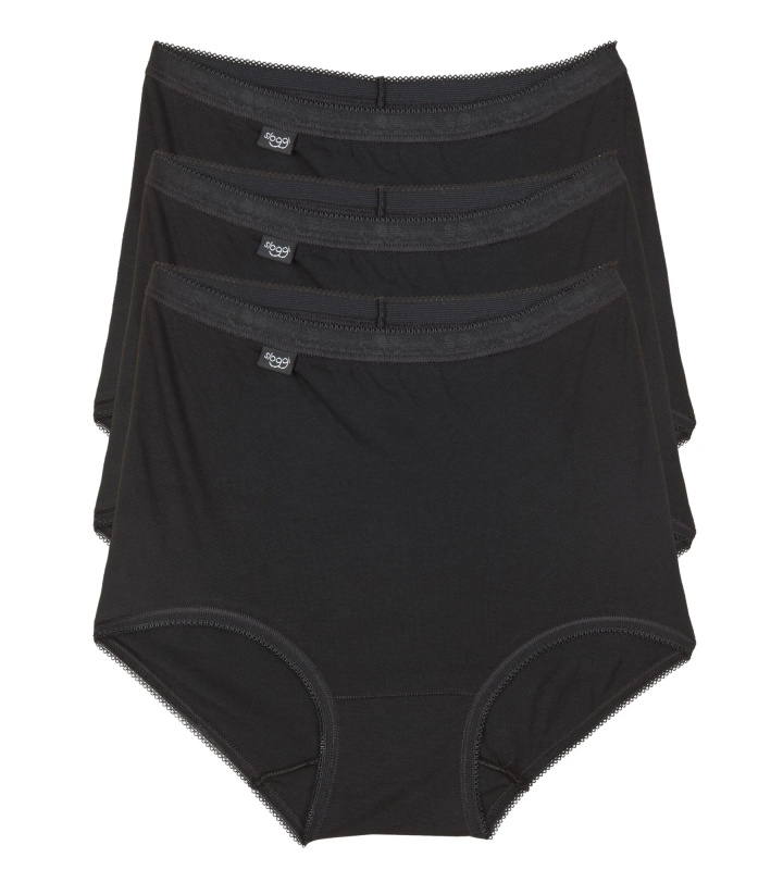 Dámské kalhotky 3 pack Basic maxi black - Sloggi černá 4XL