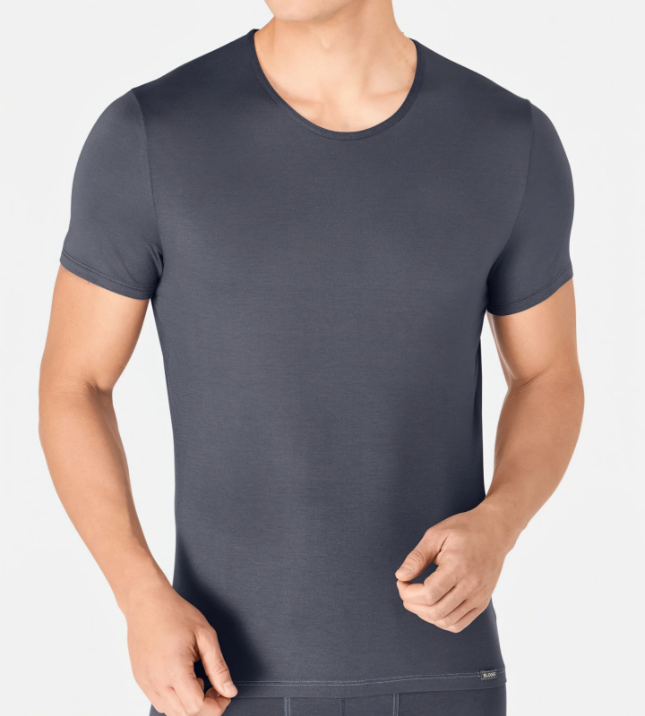 Pánské triko Basic Soft SH 03 O-Neck šedé - Sloggi delfíní šedá (00PN) 0008
