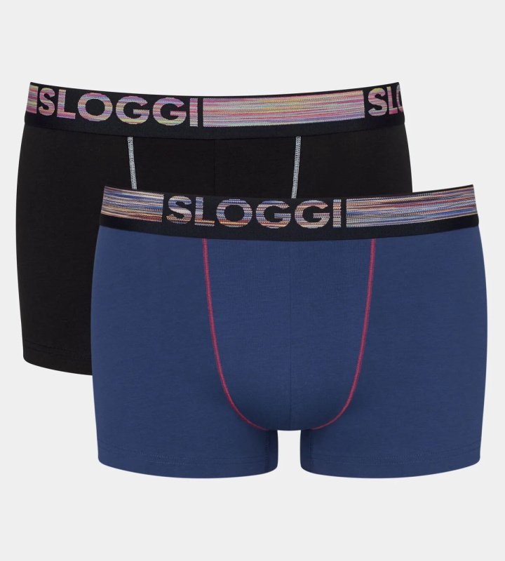 Boxerky Sloggi men GO ABC Natural Hipster C2P tmavá kombinace oranžové (M018) 00XL