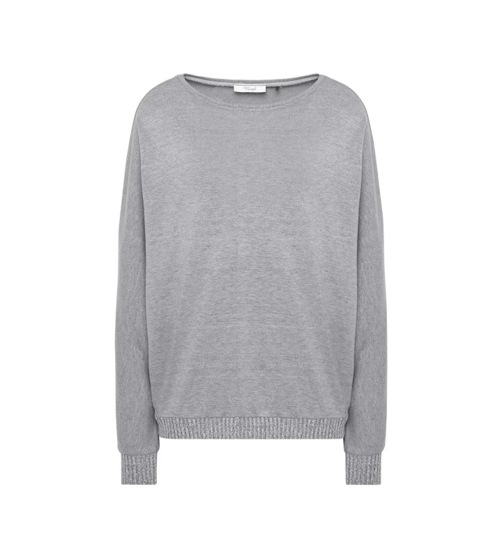 Dámský svetr Thermal SWEATER šedý světlá kombinace hnědé (M003) 0042